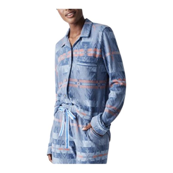 Faherty Long Sleeve Button Front Pajama Top NWOT Sunset Star Size M - Picture 2 of 6